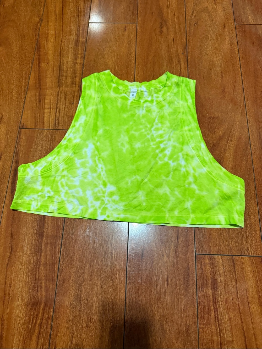 lululemon athletica Neon Green Tie-Dye Cropped Tank